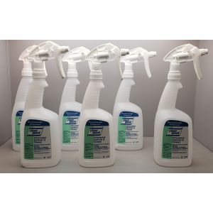 Clean Quick Chlorinated Sanitizer and Cleaner Bottle, Sprayer, White, 6 ct