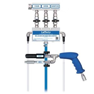 Lafferty Wall Mount 3 Lever Complete System, WR-2 Foam/Rinse/Sanitize with Combo Gun