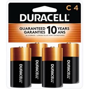 Duracell Coppertop Alkaline C Batteries, Pack of 4