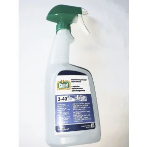 Comet Disinfecting Cleaner with Bleach Bottle, Medium Duty Foamer, Green/White