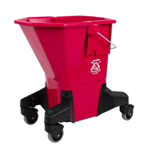 SYR MJ Bucket with Silent Castors, Red